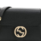 Dollar Calfskin Interlocking G Crossbody Bag Black