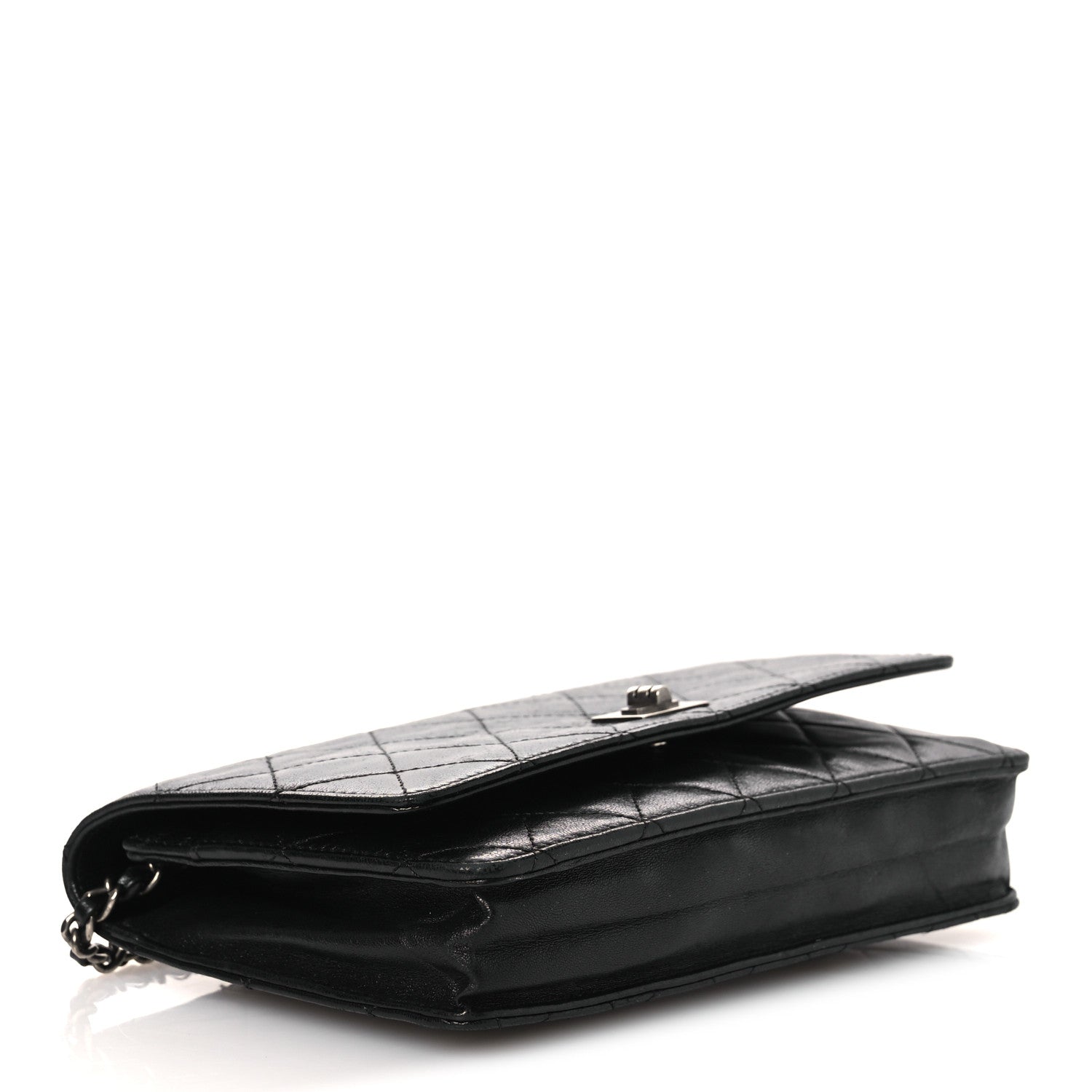 Aged Calfskin Quilted Reissue Wallet On Chain WOC Black
