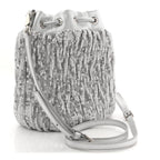 Paillettes Mate Bucket Bag Argento