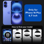 Entronix Bundle Compatible with iPhone 16 Plus - [Magnetic] Clear Case, 2 Clear Screen Protectors & 1 Metallic Camera Lens Protector