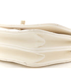 Lambskin Quilted Crystal Top Handle Rectangular Flap White