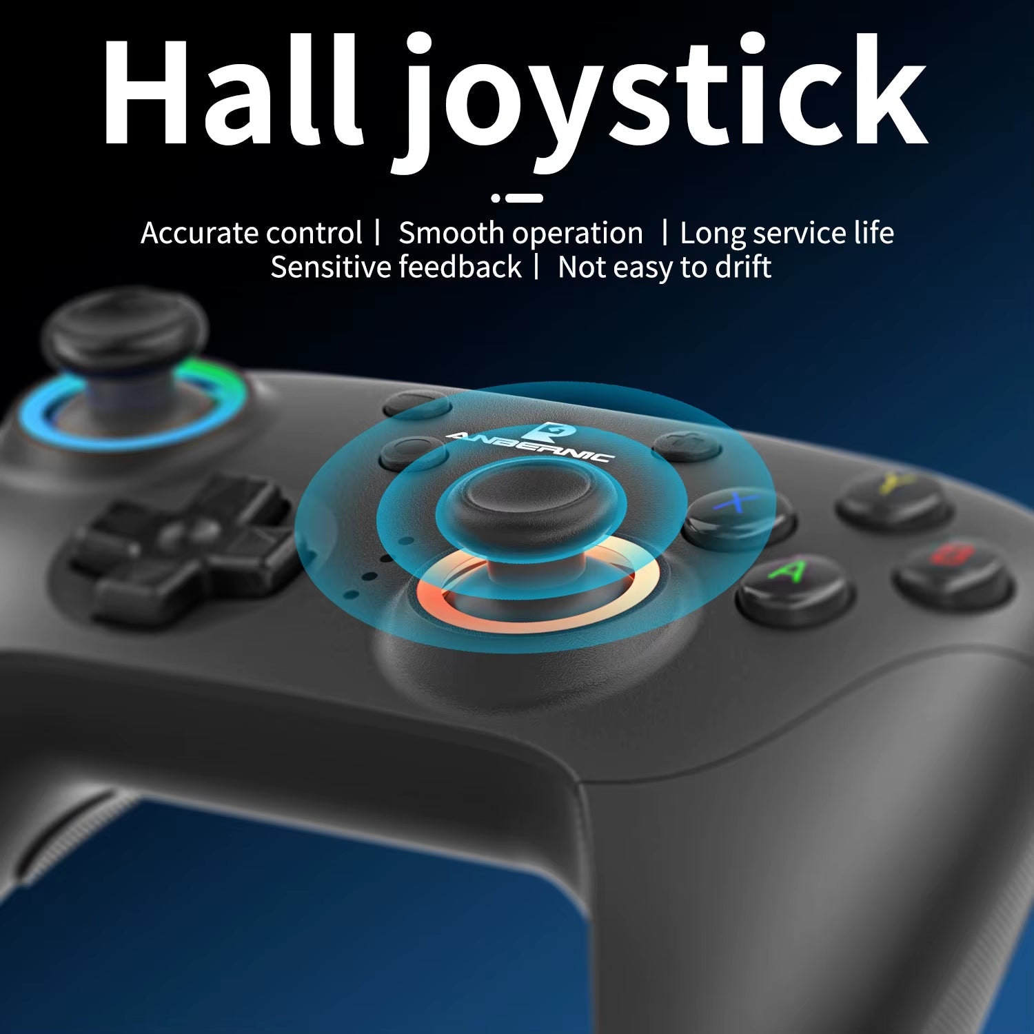 RG P01 Wireless Gaming Controller with Trigger Joystick, Macro Key, and RGB Breathing Light for Switch, PC, Android, and iOS