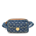 Monogram Denim Bum Bag Blue