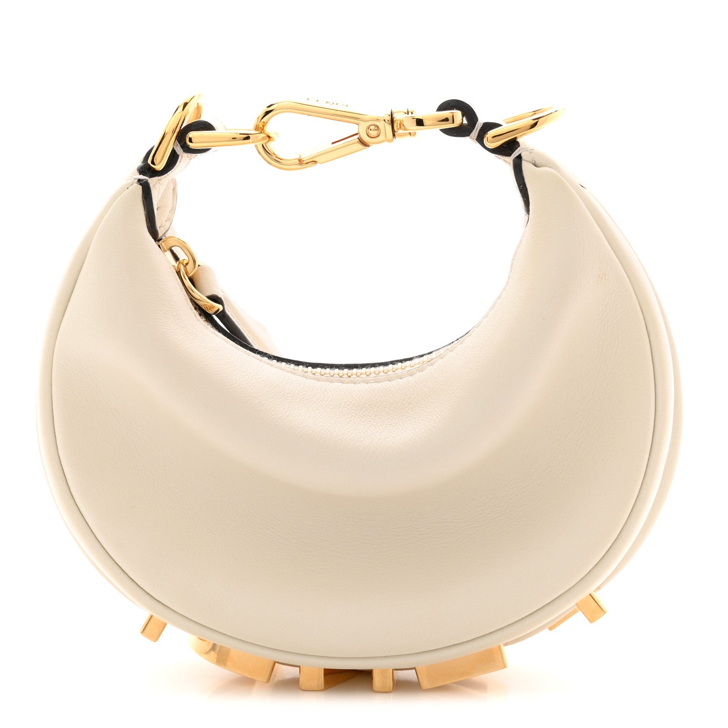 Vitello Grace Matte Nano Fendigraphy Hobo Charm White Ice