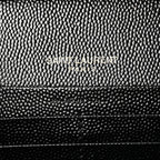 Grain De Poudre Matelasse Chevron Monogram Chain Wallet Black