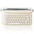 ACTTO B305 Wireless Typewriter Keyboard, Retro Bluetooth Aesthetic Keyboard with Integrated Stand for Multi-Device -Ivory butter