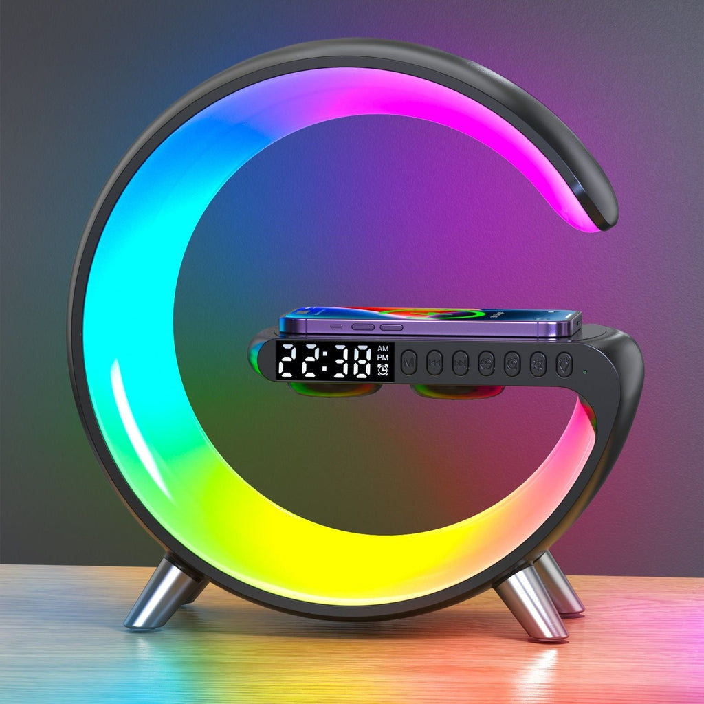 Light Wireless Charger And Speaker With Clock