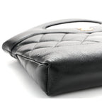Shiny Crumpled Calfskin Quilted Nano 31 Shopping Bag Black