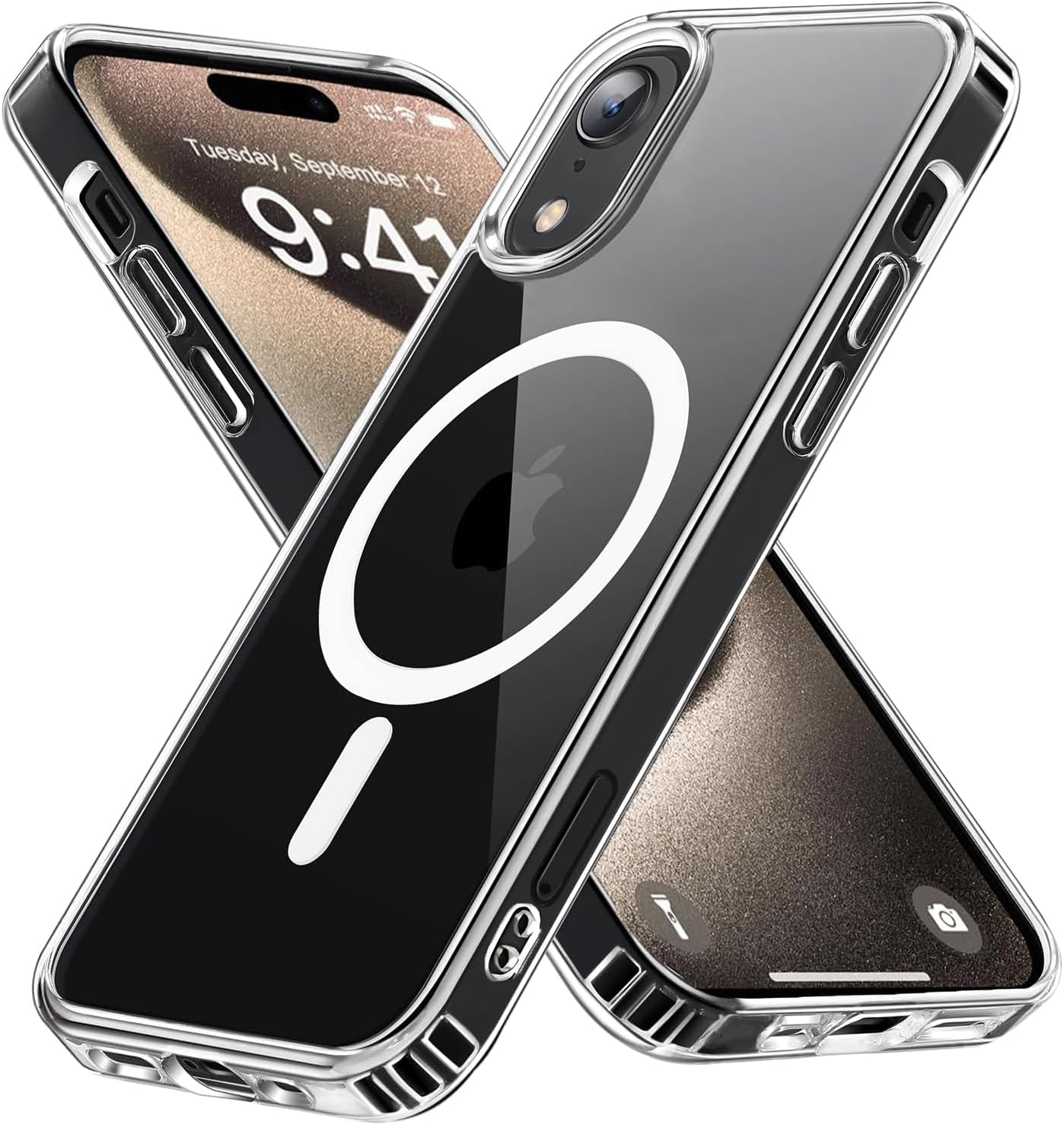 Entronix [Magnetic] Case Compatible with iPhone X/XS - [Hard Back] Thick Clear