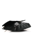 Caviar Fabric Foldable Tote Bag With Chain Black Multicolor
