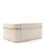 Caviar Quilted Large CC Filigree Vanity Case White