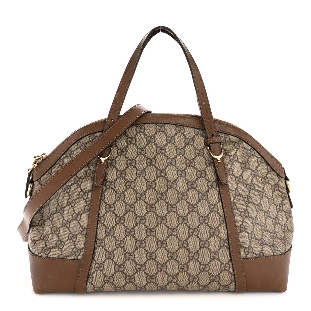 GG Supreme Monogram Medium Nice Top Handle Dome Bag Brown