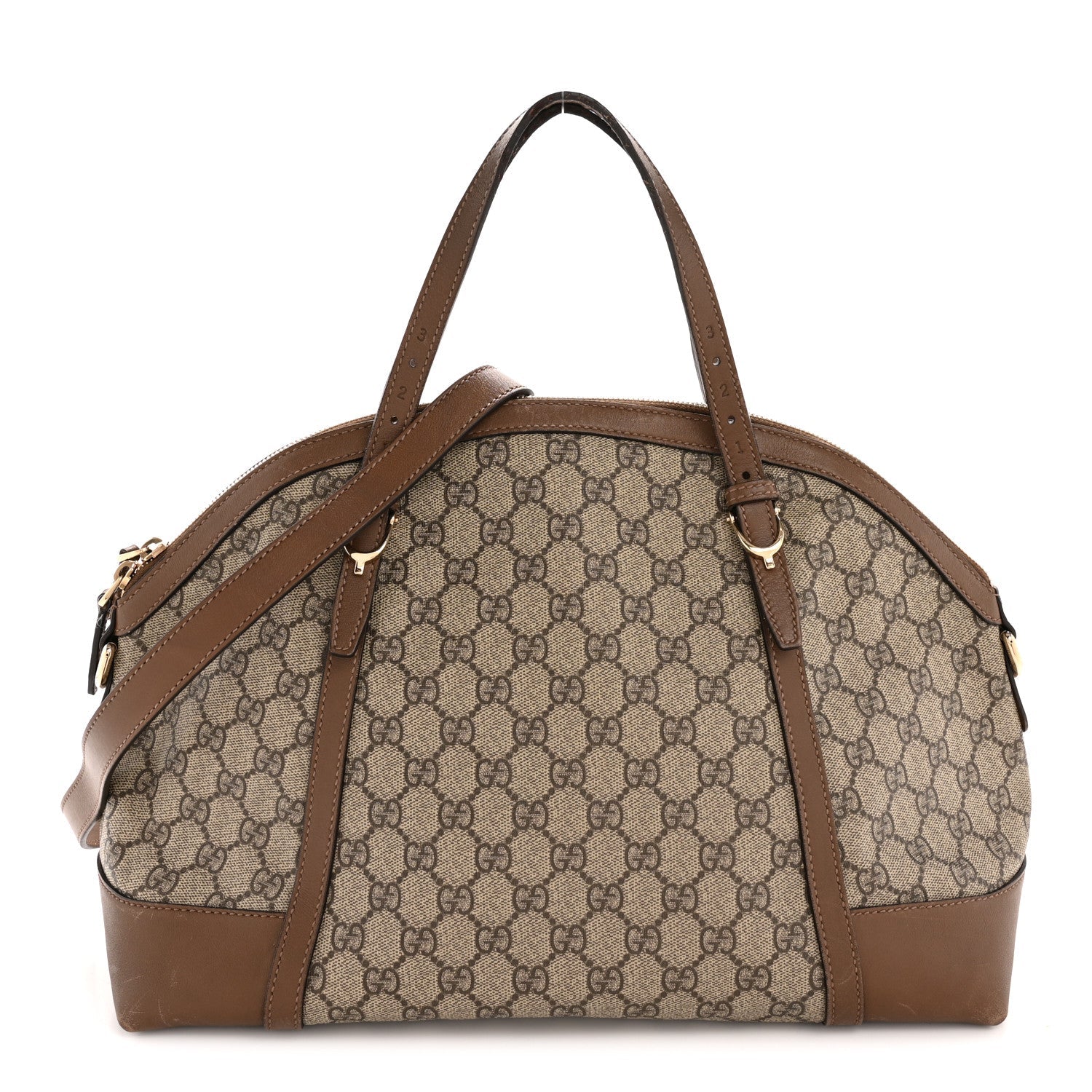 GG Supreme Monogram Medium Nice Top Handle Dome Bag Brown