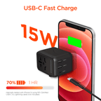 WorldCharge Universal Travel Adapter with USB-C