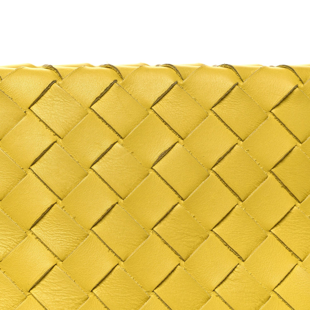 Nappa Intrecciato Fold Clutch Lemon