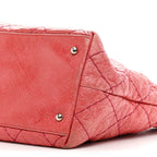 Glazed Calfskin Large On The Road Tote Pink