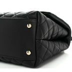 Caviar Quilted Small Coco Handle Flap Black