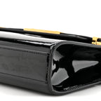 Patent Small Manhattan Shoulder Bag Black
