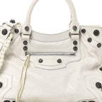 Agneau Arena Neo Cagole City Handbag Optic White
