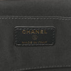Tweed Quilted Kiss Lock Clutch Black