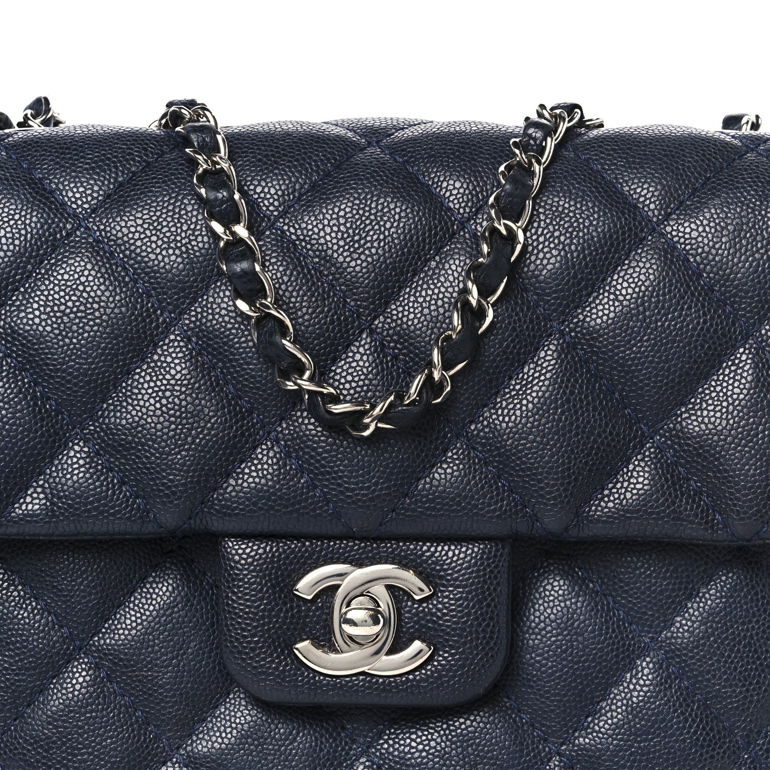 Caviar Quilted Medium Urban Companion Flap Navy
