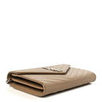 Grain De Poudre Matelasse Chevron Monogram Chain Wallet Taupe