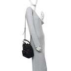 Saffiano Tessuto Nylon Mini Bucket Crossbody Bag Black