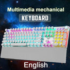 Game mechanical keyboard white punk keycap 104 KEYS computer keyboard laptop keyboard -F2088 English-Blue Switch