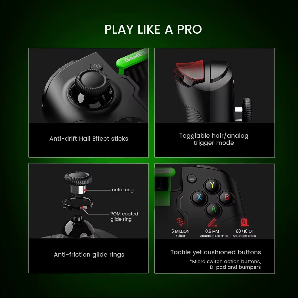 Gamesir X4 Aileron Bluetooth Mobile Game Controller with Xbox Authorization and Enhanced Features, Portable Joy-Con Design