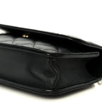 Lambskin Quilted Sweet Camellia Flap Phone Holder With Chain Black