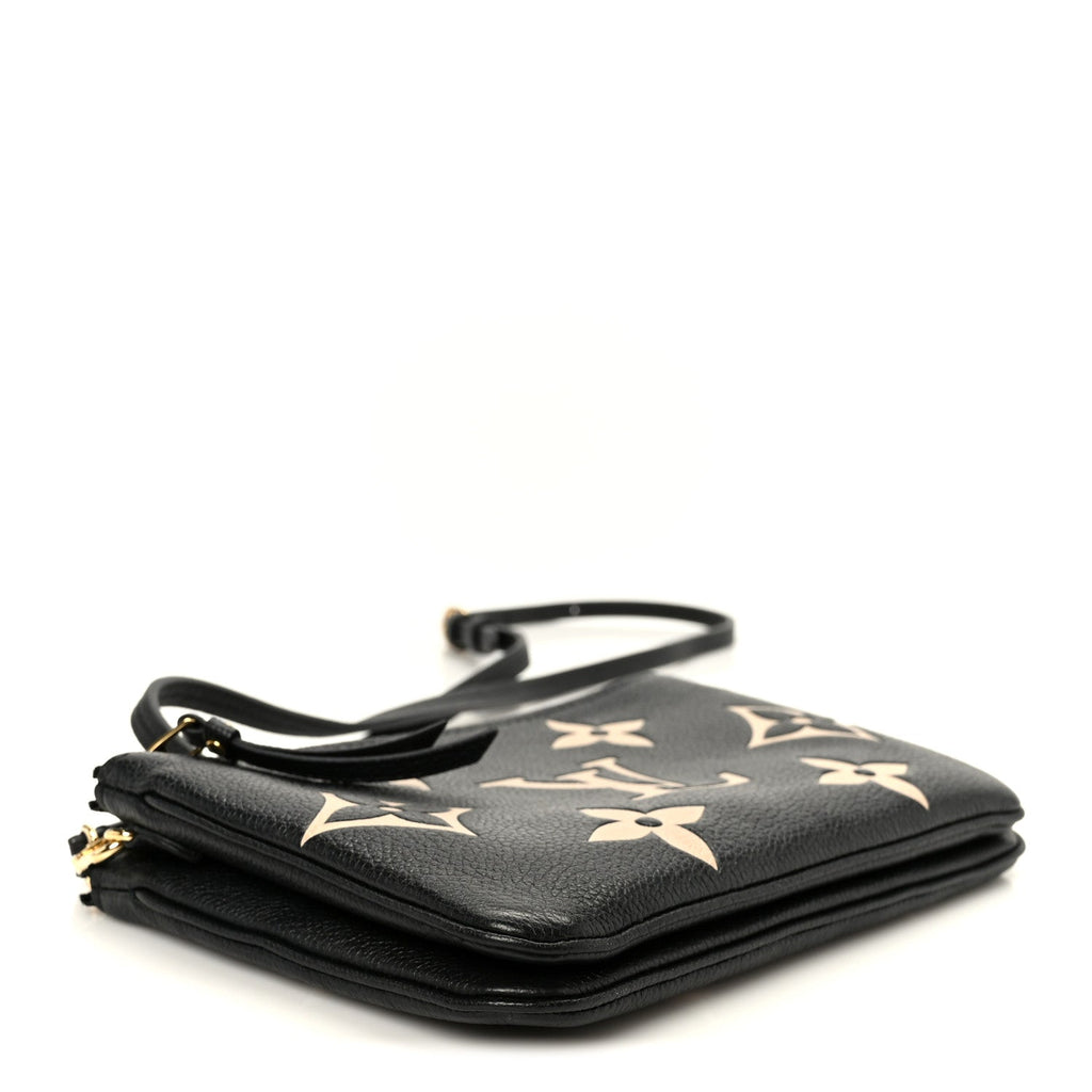 Empreinte Monogram Giant Double Zip Pochette Black Cream