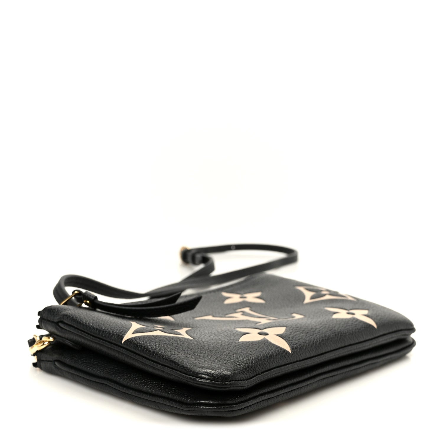 Empreinte Monogram Giant Double Zip Pochette Black Cream