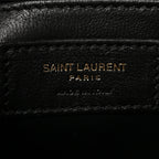 Calfskin Crocodile Embossed Small Classic Monogram Kate Tassel Satchel Black