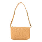 Caviar Quilted Timeless CC Shoulder Bag Beige