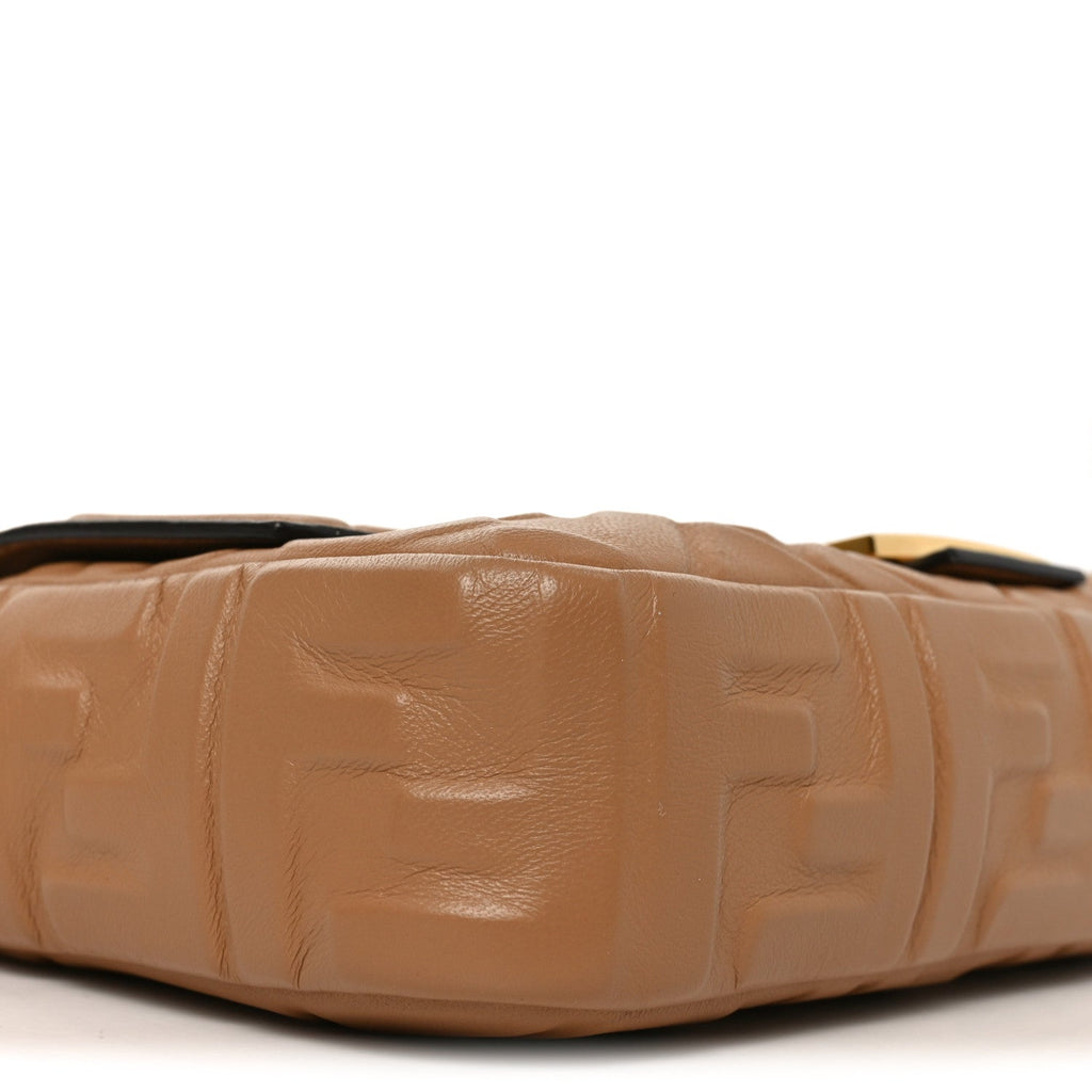 Nappa FF 1974 Embossed Baguette Miele Scuro