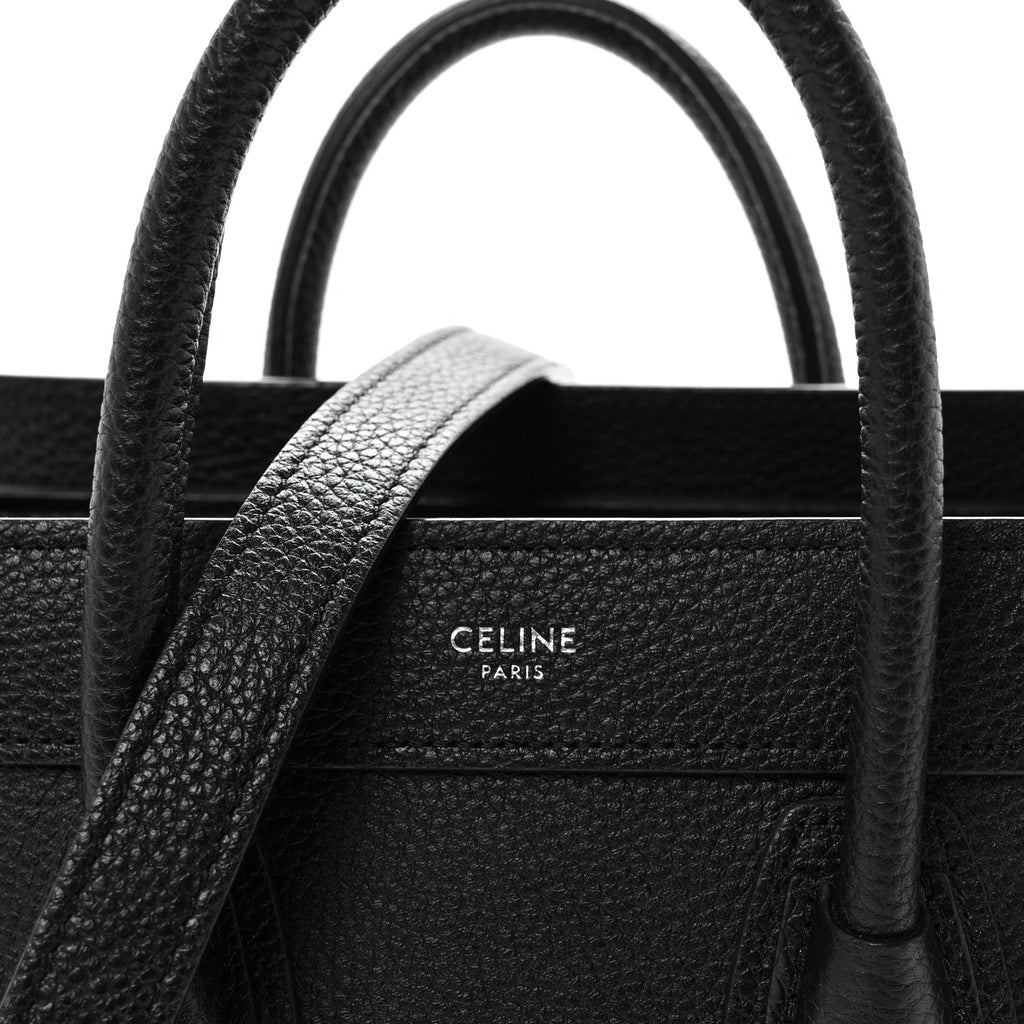 Drummed Calfskin Nano Luggage Black