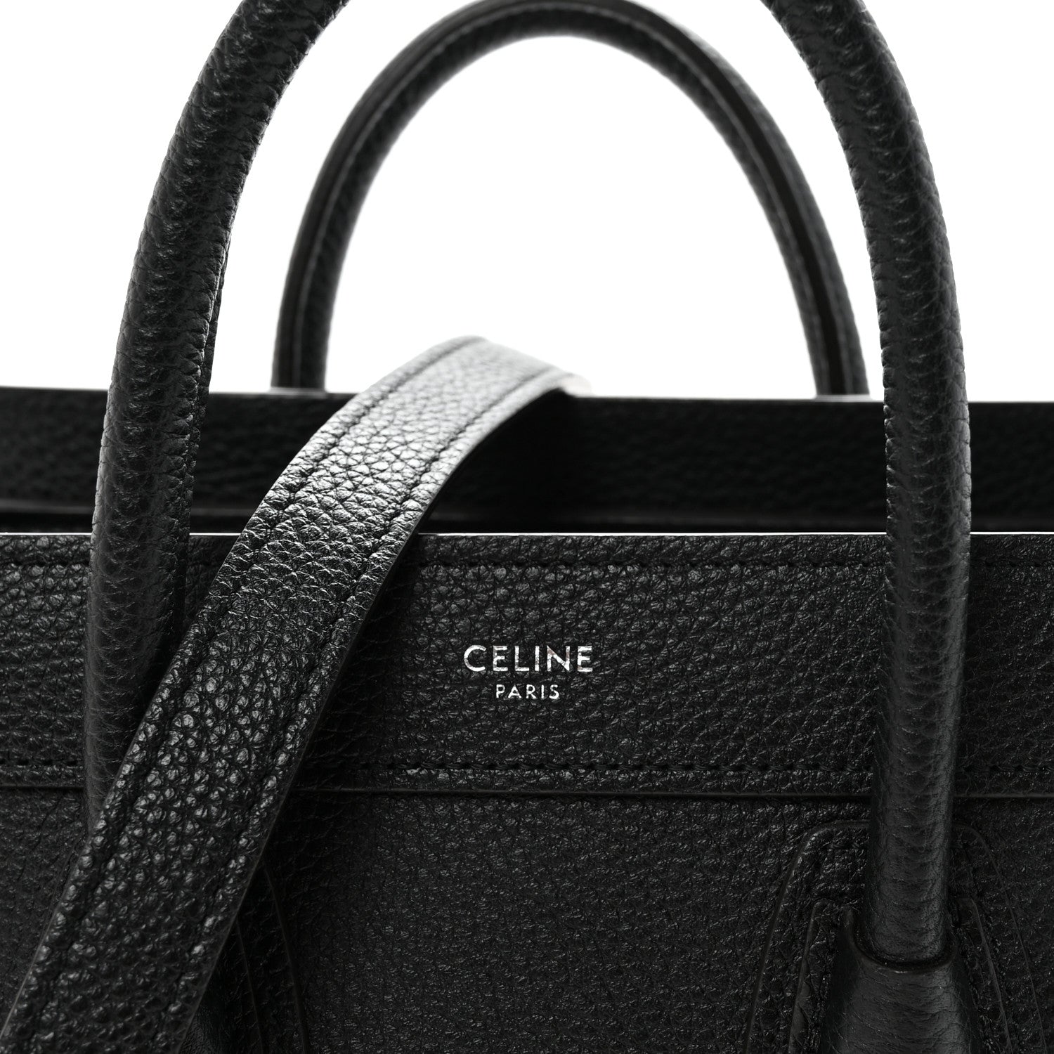 Drummed Calfskin Nano Luggage Black