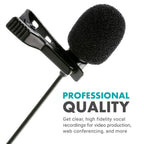 Movo M1 USB Lav Omnidirectional Condenser Mic