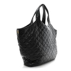 Lambskin Quilted Maxi Icare Shopping Tote Black