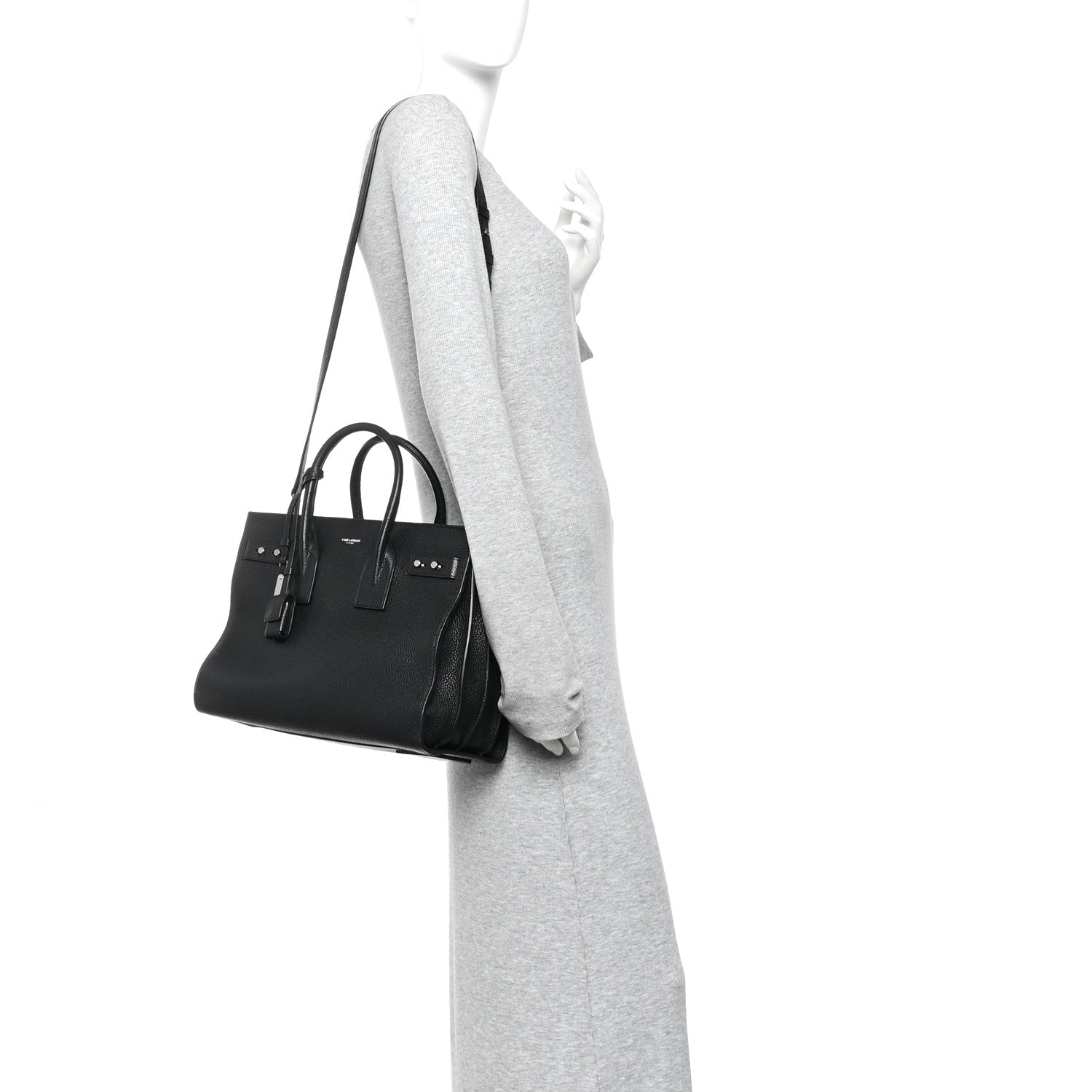 Grained Calfskin Small Supple Sac De Jour Black