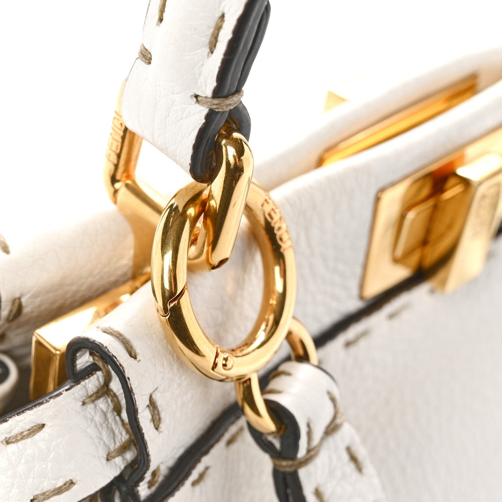 Cuoio Romano Selleria Mini Peekaboo Iconic Satchel White
