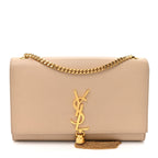 Smooth Calfskin Medium Classic Monogram Kate Tassel Satchel Nude Powder