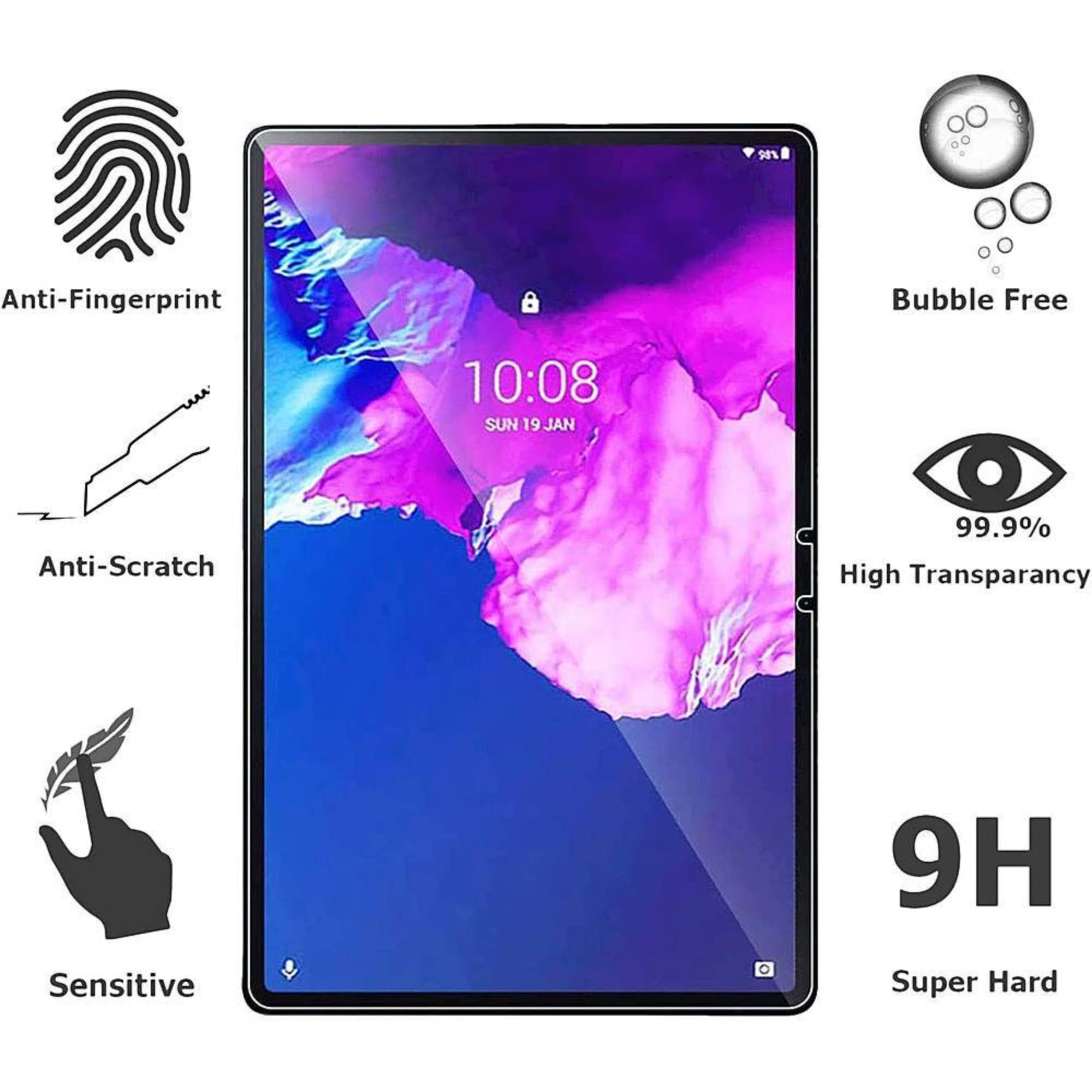 SAHARA - ZeroDamage Ultra Strong Tempered Glass Screen Protector for Lenovo Tab P11 - Clear
