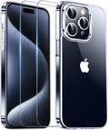 Entronix Bundle Compatible with iPhone 15 Pro - [Hard] Clear Case & 2 Clear Screen Protectors