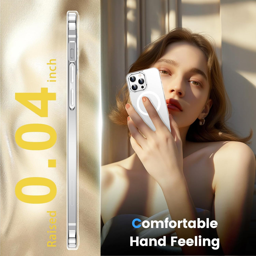 Entronix [Magnetic] Case Compatible with iPhone 14 Pro Max - [Hard Back] Thick Clear