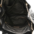 Calfskin Perforated Drill Tote Bag Black