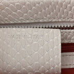 Calfskin Lizard Embossed Medium Paloma White