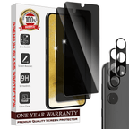 Entronix Anti-Spy Privacy Screen Protector & Camera Lens Protector Compatible with Galaxy S21 Plus - 4-Piece Combo