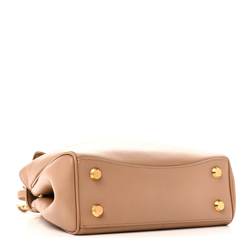 Natural Smooth Calfskin Mini Rodeo Top Handle Handbag Latte