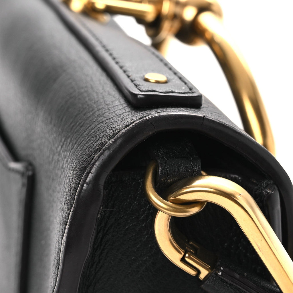 Calfskin Small Nile Bracelet Minaudiere Bag Black